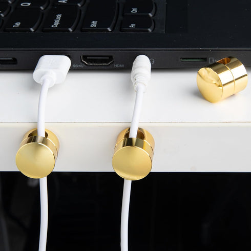 CustomyLife 3Pcs 2-in-1 Cable Anchors for Desk, Gun Metal Cord Anchors Holder Aluminum Wire Organizers Adhesive