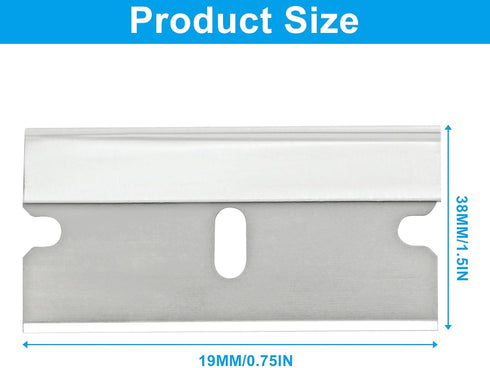 ISDVBUY 50 Pack Durable Razor Blades, Flat Scraper Blades Industrial Blade, High Carbon Steel One Edge Razor Blade