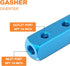 GASHER 2PCS Aluminum 3 Way 6 Port Pneumatic Manifold Air Distribution Block