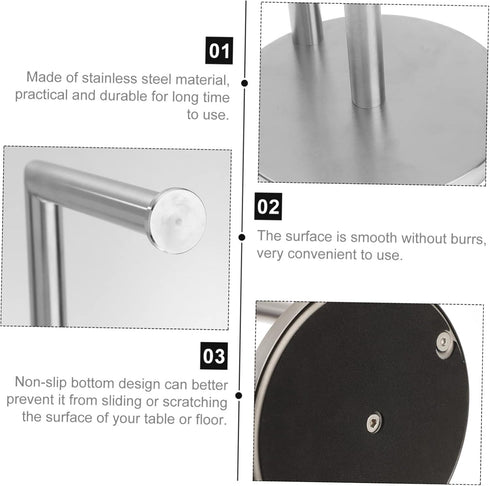 Sturdy Vertical Paper Towel and Toilet Roll Holder for Bathroom