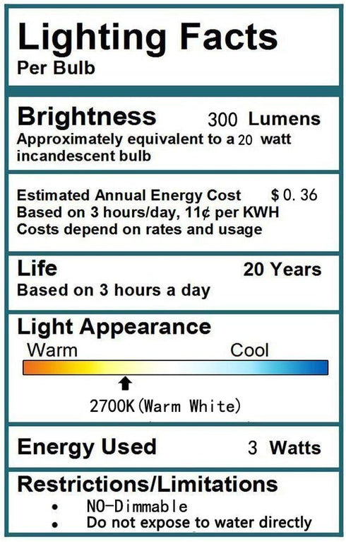 CTKcom MR16 3W LED Bulb (6 Pack) - Warm White 2700K, 35W Halogen Equivalent, 12V Spot Lamps