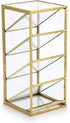 Hipiwe Vintage Gold Metal Desk Organizer - Glass Make up Brushes lipstick Holder