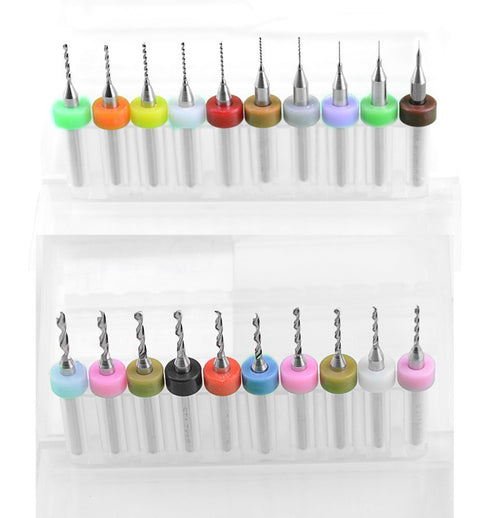 20Pcs PCB Print Circuit Board Carbide Tungsten Steel Micro Drill Bits Set, Shank 0.10mm to 2.0mm