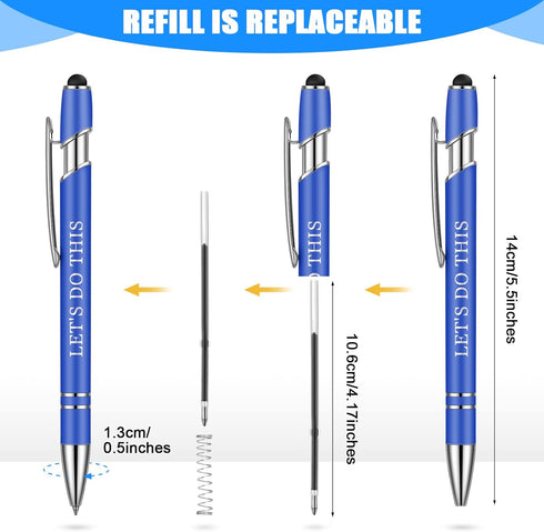 Sherr 80 Pcs Inspirational Motivational Quotes Ballpoint Pens Set, 5.6 Inch Metal Writing Pen with Stylus Tip