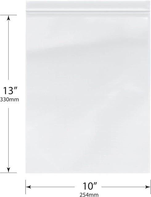 Plymor 10" x 13" (Pack of 200), 2 Mil Zipper Reclosable Plastic Bags