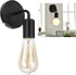 E27 AC85265V TOPINCN LED Sconces Wall Mounted Lamps Black Wall Light Fixture Retro Iron Single Head for Bedroom Living