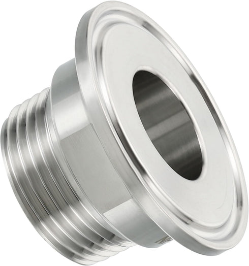 1.5 Inch 1" 304 50.5mm PATIKIL TC Tri Clamps Adaptor, Tri-Clover Fittings to NPT Male Sanitary Thread Adaptor Stainless