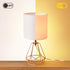 Fengarolam Lamp,14" Shade,E26 Vintage Golden Metal Table Small Bedside Lamp with Farmhouse Hollowed Out Metal Base