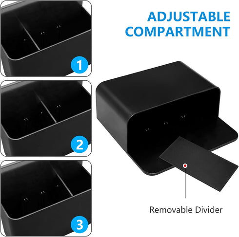 Magnetic Pen Holder, 2 Pack Magnetic Dry Erase Marker Holder for Refrigerator, Locker, Office (Black)