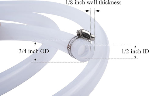 3/8" 3/8" 5/8" 10 ID Silicone Tubing, Food Grade ID x OD Feet Length Pure Silicone Hoses High Temp for Home Brewing
