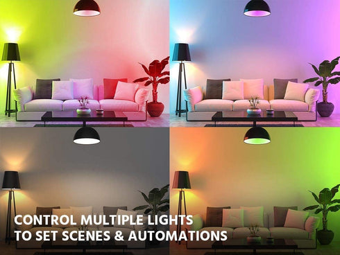 Bulb, 9W A19 E26 Stitch Smart Wi-Fi RGB Light LED RGB Color and Warm, Cool White, Compatible with Google Home