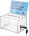 Polmart Clear Donation Box with Lock, Secure Ballot Box, Removable Sign Holder, 2 Keys