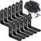 12Pcs Black Corner Brace L Brackets Stainless Steel 2.5 Inch Heavy Duty