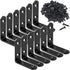 12Pcs Black Corner Brace L Brackets Stainless Steel 2.5 Inch Heavy Duty