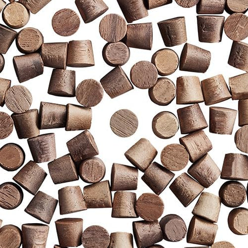 WIDGETCO 1/4" Walnut Wood Plugs, Face Grain, Woodworking Plugs, Can Be Sanded, Stained,