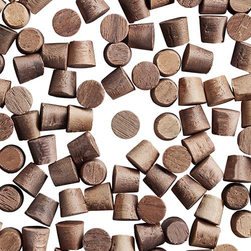 WIDGETCO 1/4" Walnut Wood Plugs, Face Grain, Woodworking Plugs, Can Be Sanded, Stained,