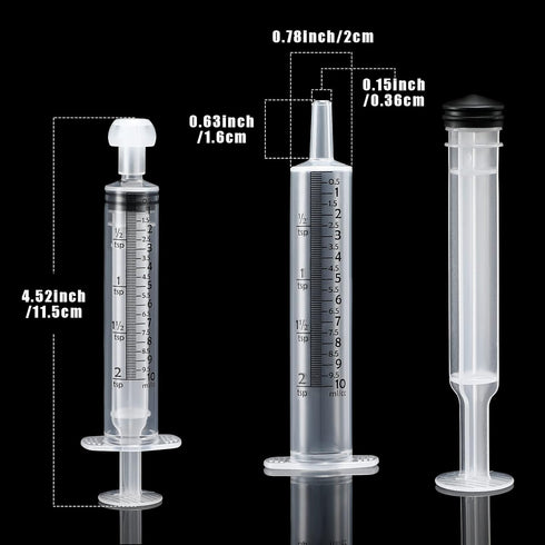 12 Pack Plastic Syringe with Cap Oral Syringe Measuring Syringe Tools for Scientific Labs, Dental Irrigation Syringe, Measuring Liquids, Feeding Pets (10ml )