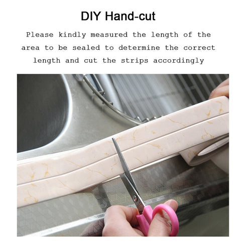 Caulk Strip for Bathtub, Self Adhesive Waterproof Tape for Kitchen Bathroom Shower Floor and Wall Sealing