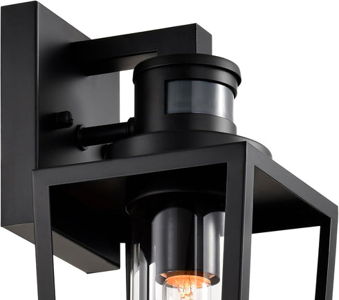 13.75 Edvivi Outdoor Wall Lights Exterior, Dusk to Dawn Motion Sensor Outdoor Lighting Fixture, Matte Black Waterproof