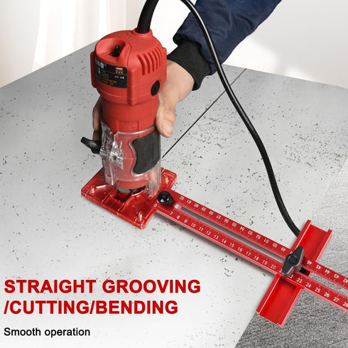 Waylenbo 4 1 in Router Milling Groove Bracket, Aluminum Alloy Router Circle Cutting Jig & Cabinet Hardware Locator