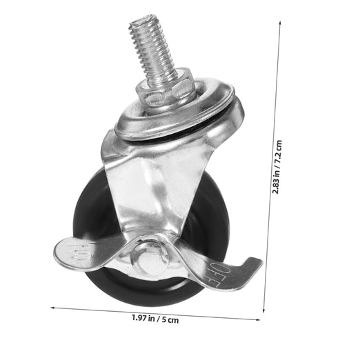 Set 4 of Replacement Caster Wheels with Brakes for Rolling Carts - Swivel Design