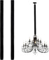 NICENEEDED 2 PCS Chandelier Fabric Cord Cover, Black Chandelier Chain CoverChain Cable