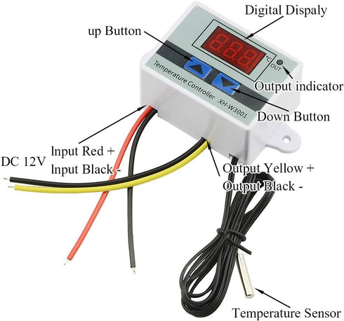 XINGYHENG XH-W3001 DC 12V 10A Microcomputer Digital Temperature Controller, Digital Display Thermostat Switch
