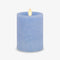 Luminara Sea Glass Flameless Candle, Cornflower 3" x 4.5", Moving LED Flame