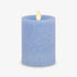 Luminara Sea Glass Flameless Candle, Cornflower 3" x 4.5", Moving LED Flame