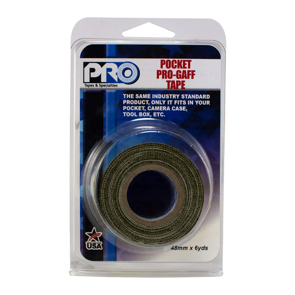 Pro Tapes Pocket Gaff Tape 2 inch (48mm) x 6 Yards Length, Olive Drab Matte, Made in The USA