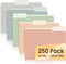 SUNEE File Folders, Letter Size Pastel Colors, 250 Pack Manilla Folders 8.5 x 11 for Office Home School