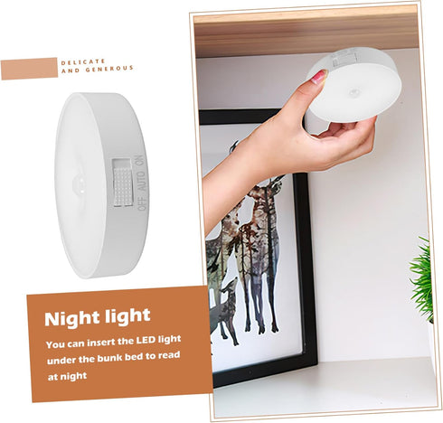 2sets TEHAUX Led Motion Sensor Night Light Cordless Rechargeable Induction Lamp Compact and Easy Install for Bedroom