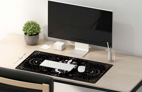 Large Boho Snake Witch Mouse Pad, Waterproof Gaming Desk Mat for Women Girls, 35.5" x 15.7"