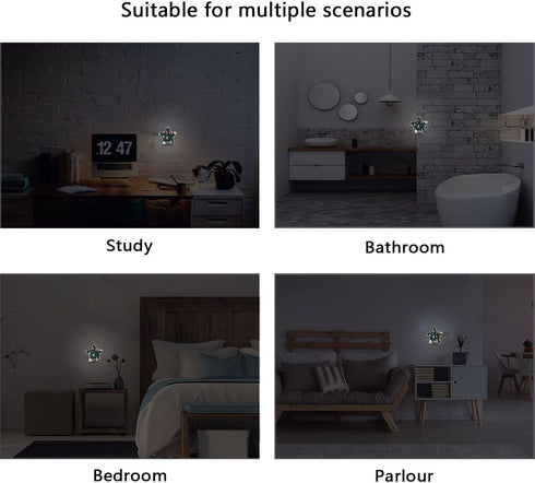 ALAZA Merry Christmas Pine Tree Snowflake Retro Star Shaped LED Night Light Dusk to Dawn Sensor Plug in Night Home