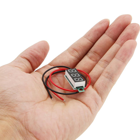 5Pcs 2 Wire 0.28inch Voltage Tester, Mini DC Voltmeter with Red LED Display for Cars/Motorcycles