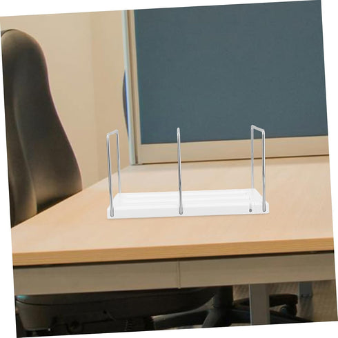 Stylish Metal Bookends - White Desk Organizer for Books