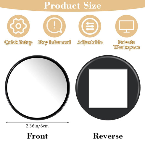 Bremorou 2 2.36" PCS Cubicle Mirror to See Behind You Adjustable Monitor Rear View Mirror for Office Desk Office