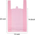 T Shirt Bags, Pink Plastic Grocery Bags with Handles, Bolsas De Plastico Para Negocio, 12x20 Inches (50 pcs)