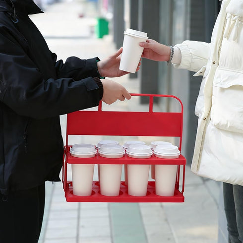 8 Reusable Drink Carrier with Handle for Food Delivery Drivers, Portable Cup/Coffee Holder Accessories for Delivery