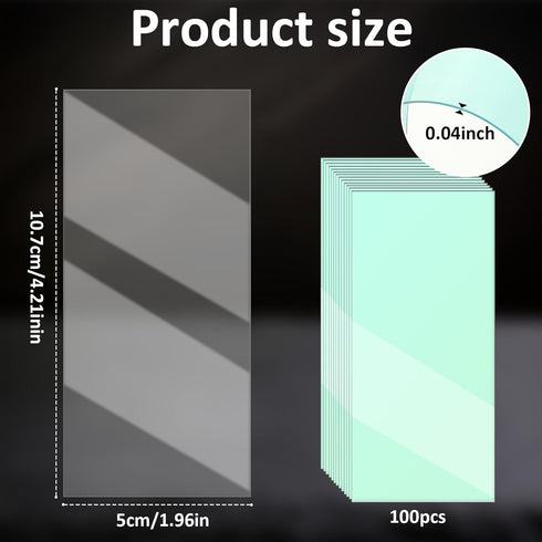 Tucnoeu 100pcs 2x4.21x0.04Inch Welding Lens Transparent Welding Lens for Hood Accessories - Clear Replacement