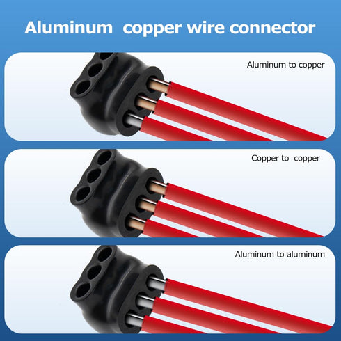 3PC 3 4-14AWG MAKERELE Port Insulated Inline Splice Connectors, Insulated Multi-Cable Connectors, Robust Pre-Filled