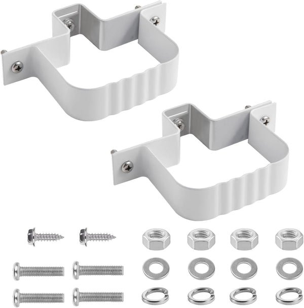 Downspout Straps 2x3 and Wall Bracket, Downspout Fasteners White (2 Pack)