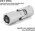 EMENTOL 7PCS 1/4" Drive Universal Joint Socket Set, 6 Point, SAE Flex Socket Set, Swivel Head