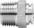 Push to Connect Fitting, 304 Stainless Steel Male Straight 1/2" Tube OD x 1/2" NPT Thread, Pack of 2