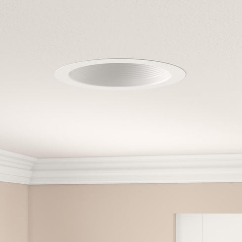 6 inch 6 inch (17550AWL) NICOR Lighting White Wet Location Rated Cone Baffle Trim, Fits Housings