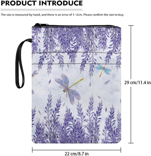 Purple Marble Book Sleeves - Pack of 3 Waterproof Carrying Cases for Hardcover Books, Storage Sleeves for Women Girls