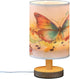 ALAZA Watercolor Butterfly Music Bedside Table Lamp with USB Port for Bedroom Nightstand Lamps Night Light Linen Fabric