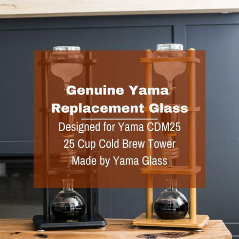 Yama CDM25 Replacement Bottom Beaker, Borosilicate Glass for 25 Cup Cold Brew Towers, Heat-Resistant, Dishwasher Safe