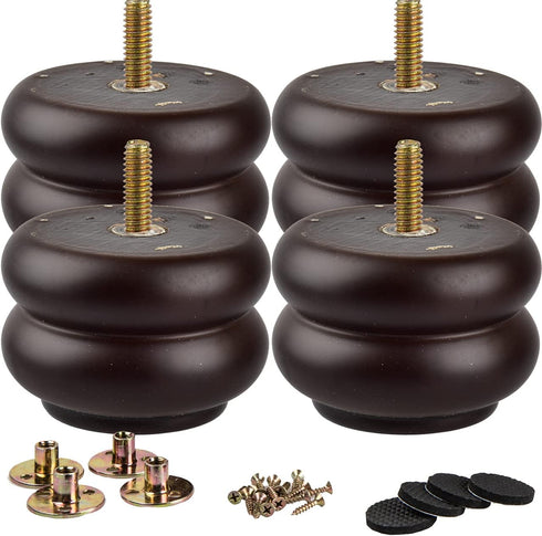 La Vane 3 Inch / 7cm Round Chunky Bun Feet - 4.5" Wide, 50%