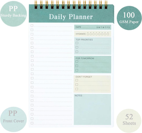 To Do List Notepad, 52 Sheets Undated Daily Planner 2024, 5.2"x7.8" for School and Office Supplies